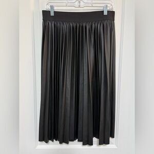 Torrid Black A-Line Faux Leather Pleated Skirt